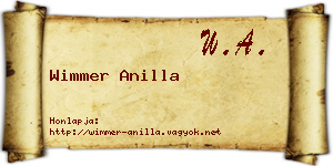 Wimmer Anilla névjegykártya